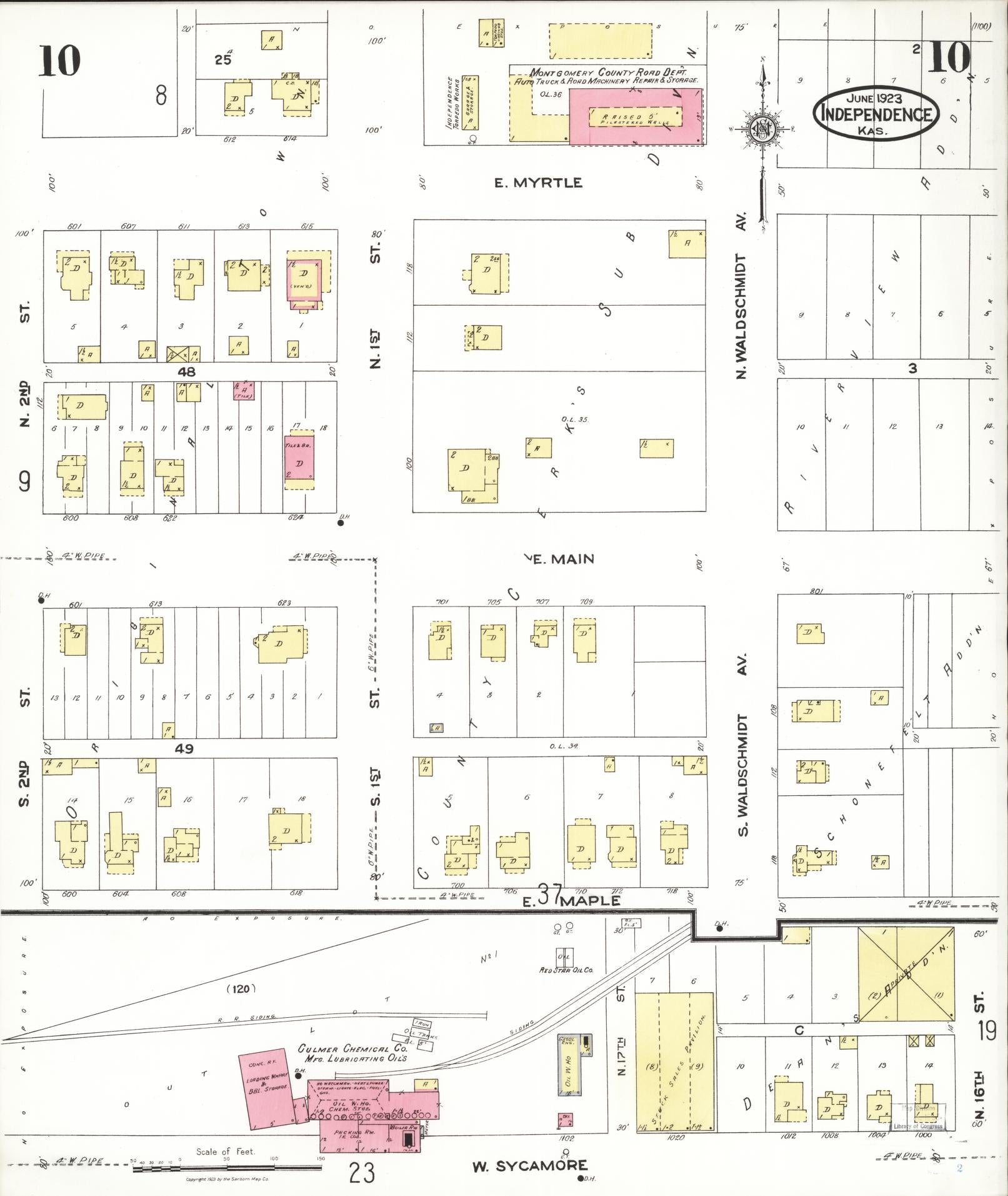 Sanborn Fire Insurance Map from Independence, Montgomery County, Kansas (1923), Sheet #0011 - Historic Sanborn Fire Insurance Map Print, vintage old map wall art, antique decor, genealogy gift, Kansas Kansas map