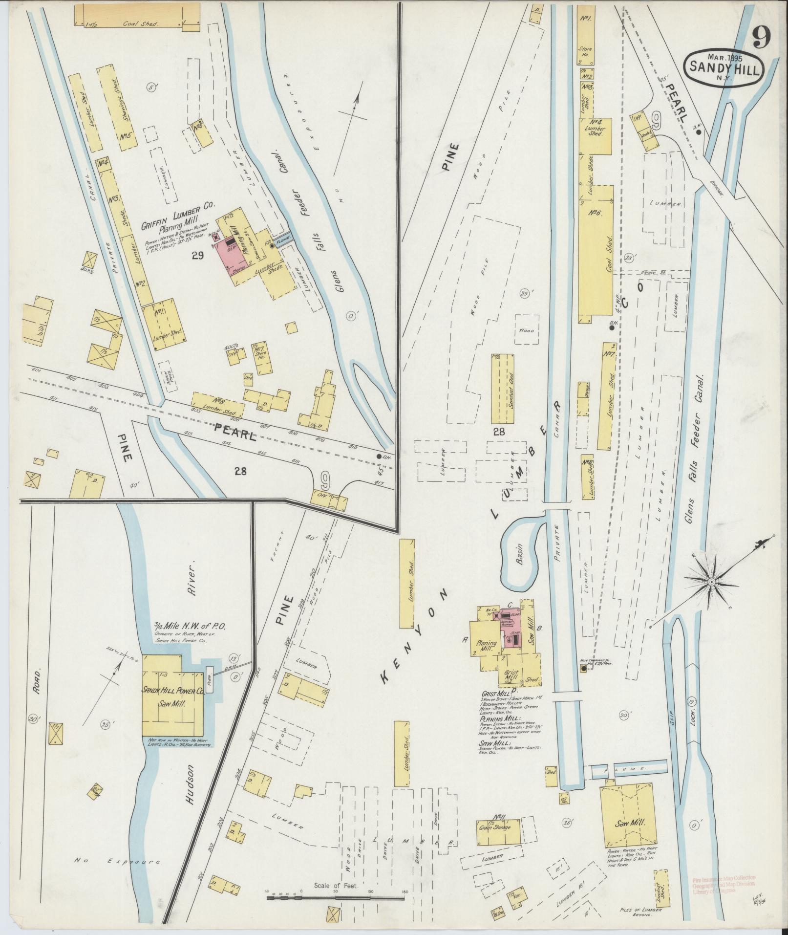 Sanborn Fire Insurance Map from Sandy Hill, Washington County, New York (1895), Sheet #0009 - Complete Map Set gallery image, historic Sanborn map, vintage wall art, New York New York