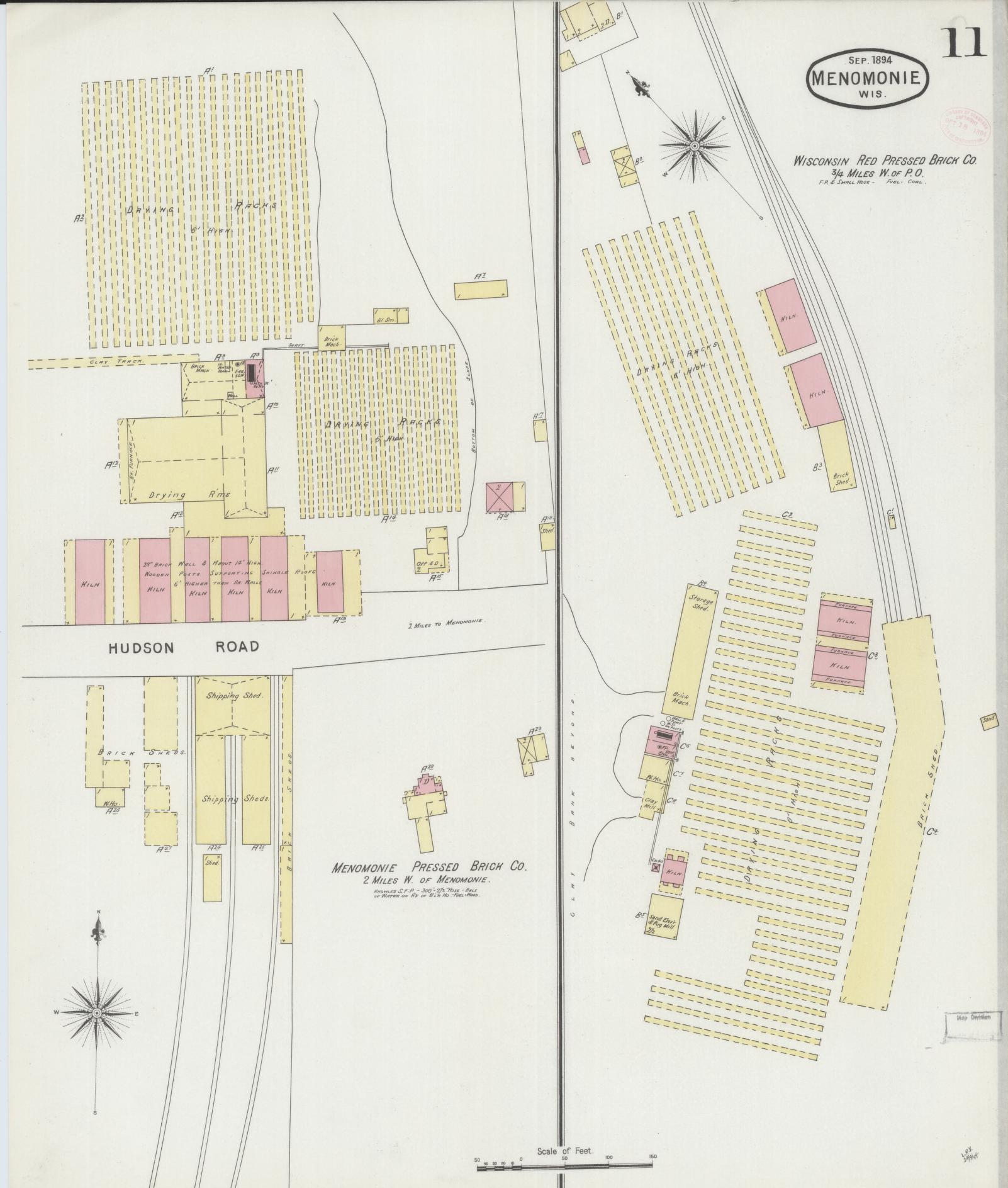 Sanborn Fire Insurance Map from Menomonie, Dunn County, Wisconsin (1894), Sheet #0011 - Complete Map Set gallery image, historic Sanborn map, vintage wall art, Wisconsin Wisconsin