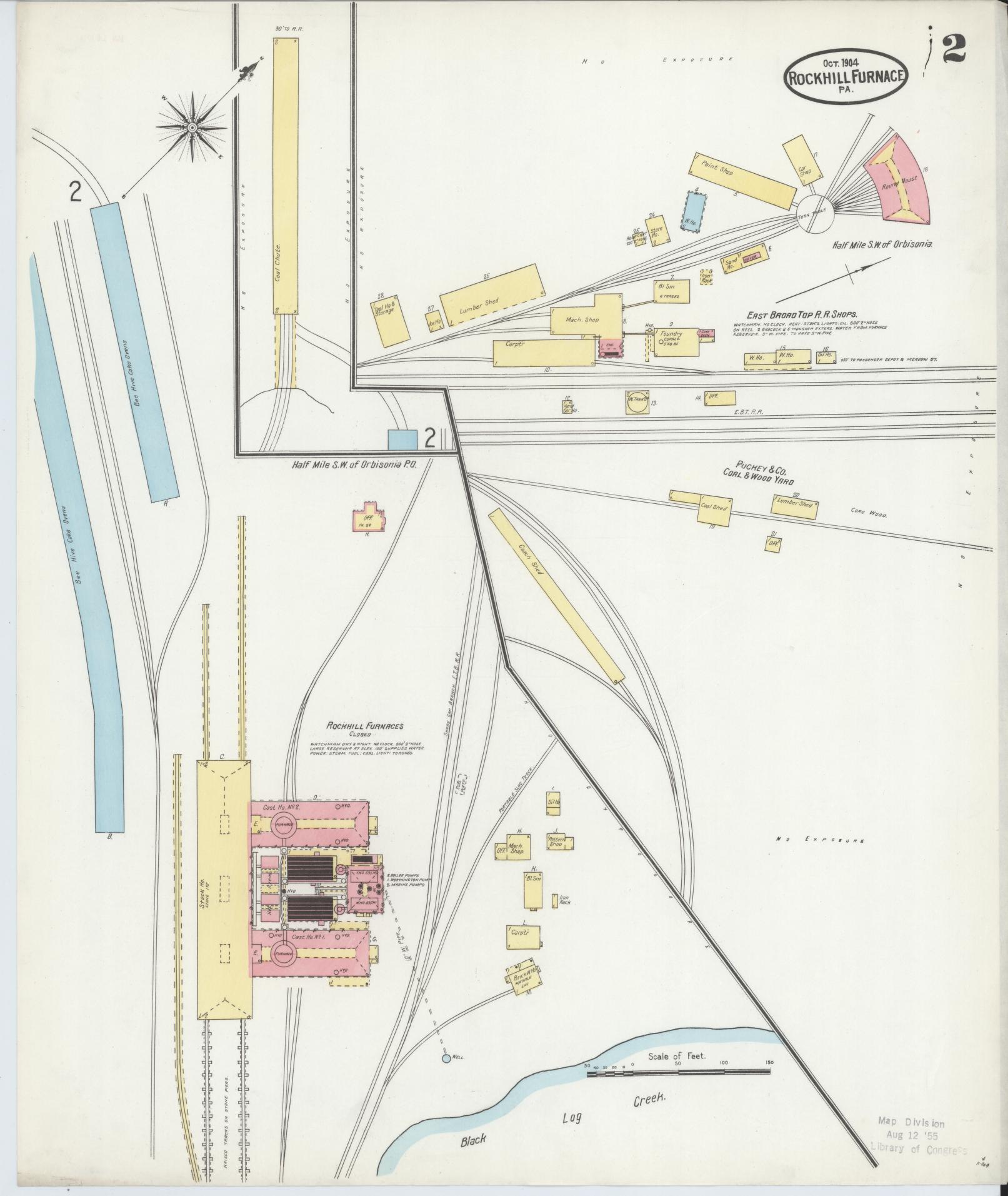 Sanborn Fire Insurance Map from Rockhill Furnace, Huntingdon County, Pennsylvania (1904), Sheet #0002 - Complete Map Set gallery image, historic Sanborn map, vintage wall art, Pennsylvania Pennsylvania