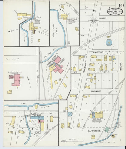 Sanborn Fire Insurance Map from Marquette, Marquette County, Michigan (1892), Sheet #0010 - Complete Map Set gallery image, historic Sanborn map, vintage wall art, Michigan Michigan