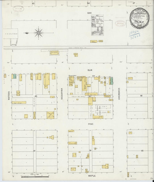 Sanborn Fire Insurance Map from Talala, Rodgers County, Oklahoma (1898), Sheet #0001 - Historic Sanborn Fire Insurance Map Print, vintage old map wall art, antique decor, genealogy gift, Oklahoma Oklahoma map