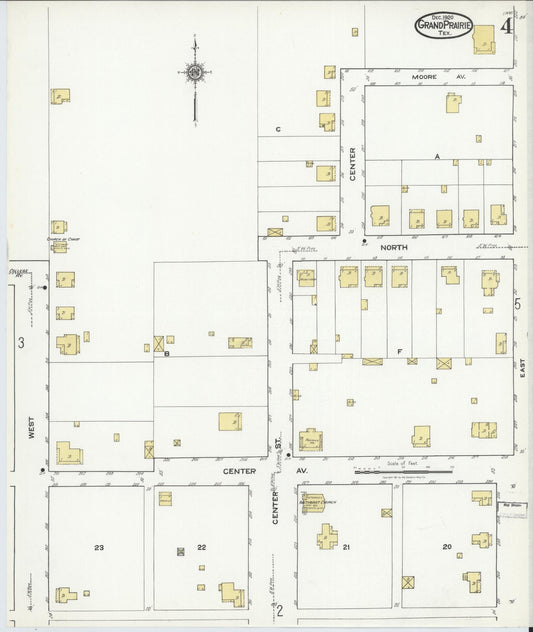 Sanborn Fire Insurance Map from Grand Prairie, Dallas County, Texas (1920), Sheet #0004 - Historic Sanborn Fire Insurance Map Print, vintage old map wall art, antique decor, genealogy gift, Texas Texas map