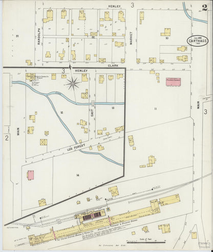 Sanborn Fire Insurance Map from Carthage, Rush County, Indiana (1898), Sheet #0002 - Complete Map Set gallery image, historic Sanborn map, vintage wall art, Indiana Indiana