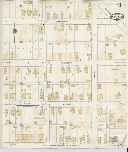 Sanborn Fire Insurance Map from Montpelier, Blackford County, Indiana (1941), Sheet #0003 - Complete Map Set gallery image, historic Sanborn map, vintage wall art, Indiana Indiana