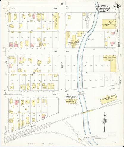 Sanborn Fire Insurance Map from Fort Madison, Lee County, Iowa (1913), Sheet #0019 - Historic Sanborn Fire Insurance Map Print