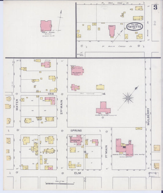 Sanborn Fire Insurance Map from Fayette, Howard County, Missouri (1894), Sheet #0003 - Historic Sanborn Fire Insurance Map Print, vintage old map wall art, antique decor, genealogy gift, Missouri Missouri map