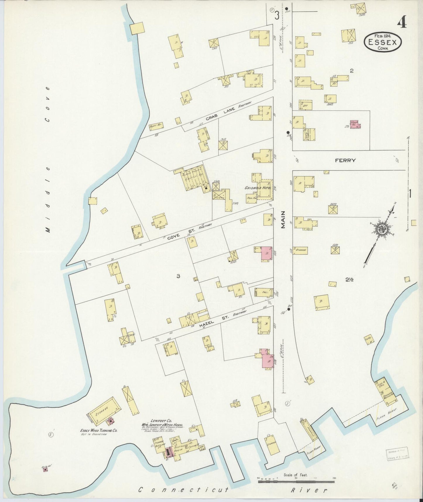 Sanborn Fire Insurance Map from Essex, Middlesex County, Connecticut (1914), Sheet #0004 - Complete Map Set gallery image, historic Sanborn map, vintage wall art, Connecticut Connecticut