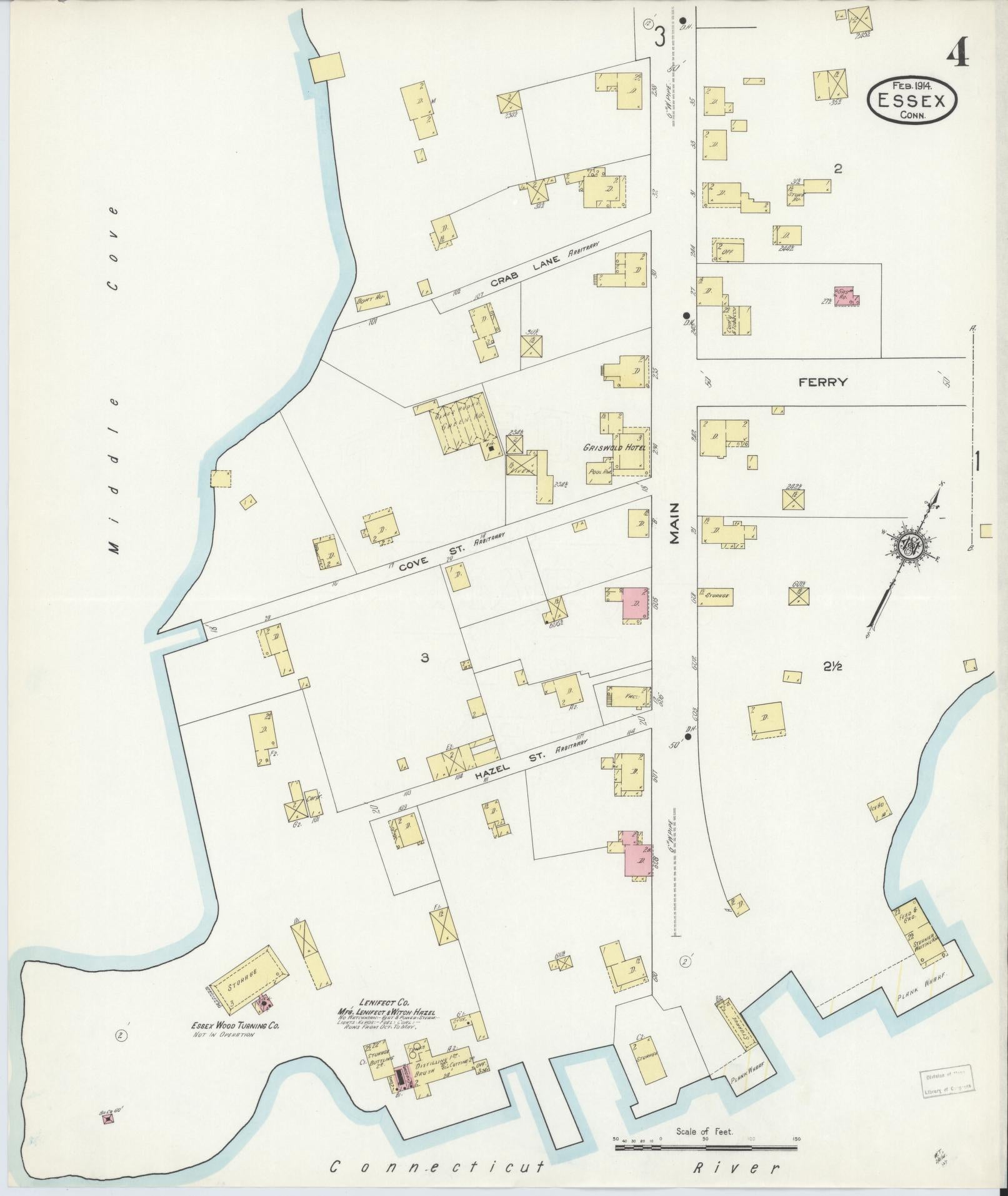 Sanborn Fire Insurance Map from Essex, Middlesex County, Connecticut (1914), Sheet #0004 - Complete Map Set gallery image, historic Sanborn map, vintage wall art, Connecticut Connecticut
