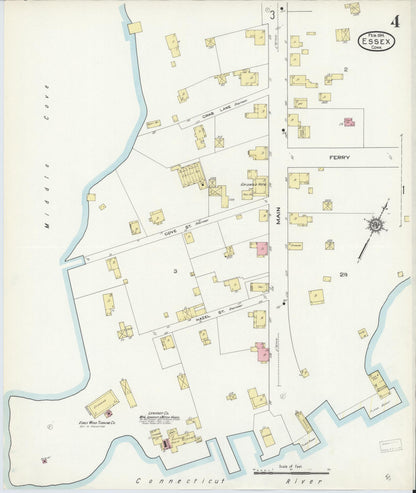 Sanborn Fire Insurance Map from Essex, Middlesex County, Connecticut (1914), Sheet #0004 - Complete Map Set gallery image, historic Sanborn map, vintage wall art, Connecticut Connecticut