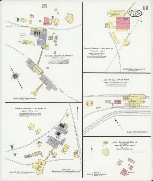 Sanborn Fire Insurance Map from Victor, Teller County, Colorado (1919), Sheet #0011 - Historic Sanborn Fire Insurance Map Print, vintage old map wall art, antique decor, genealogy gift, Colorado Colorado map