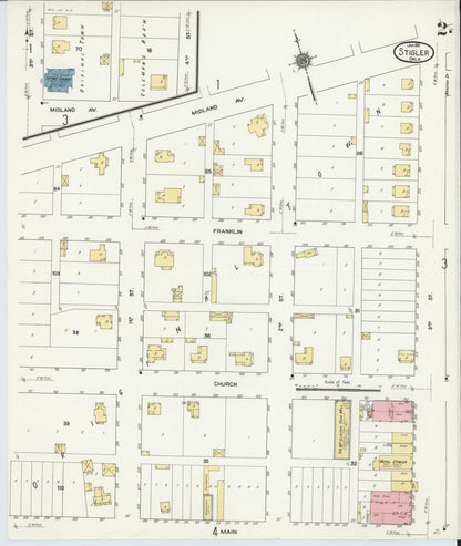 Sanborn Fire Insurance Map from Stigler, Haskell County, Oklahoma (1911), Sheet #0002 - Complete Map Set gallery image, historic Sanborn map, vintage wall art, Oklahoma Oklahoma