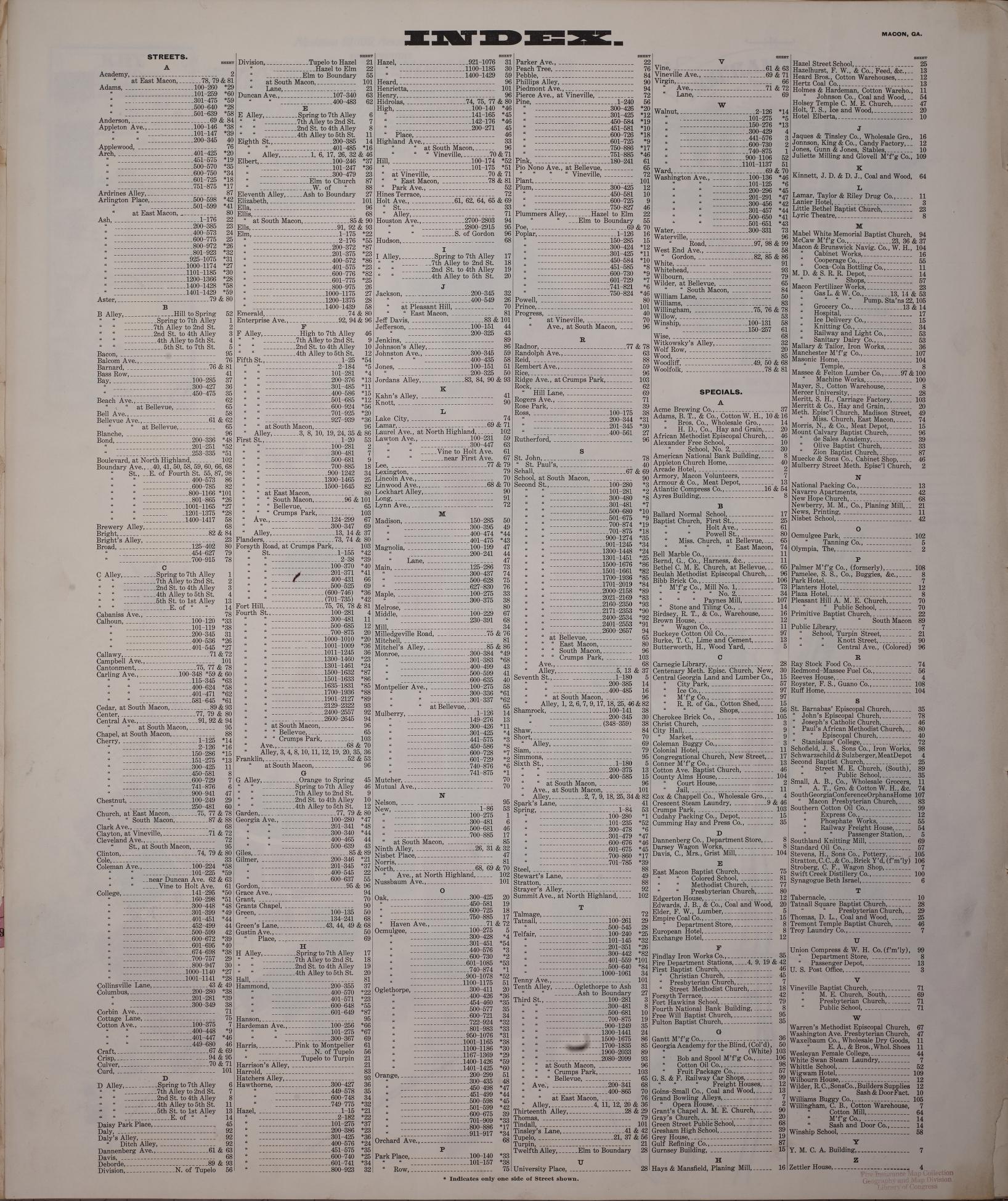 Sanborn Fire Insurance Map from Macon, Bibb and Jones County, Georgia. (1908) – Historic Sanborn Fire Insurance Map Print