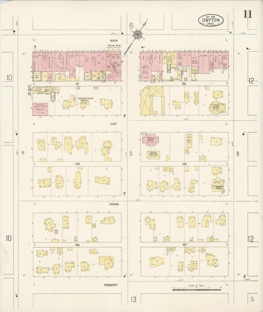 Sanborn Fire Insurance Map from Dayton, Columbia County, Washington (1916), Sheet #0011 - Historic Sanborn Fire Insurance Map Print, vintage old map wall art, antique decor, genealogy gift, Washington Washington map