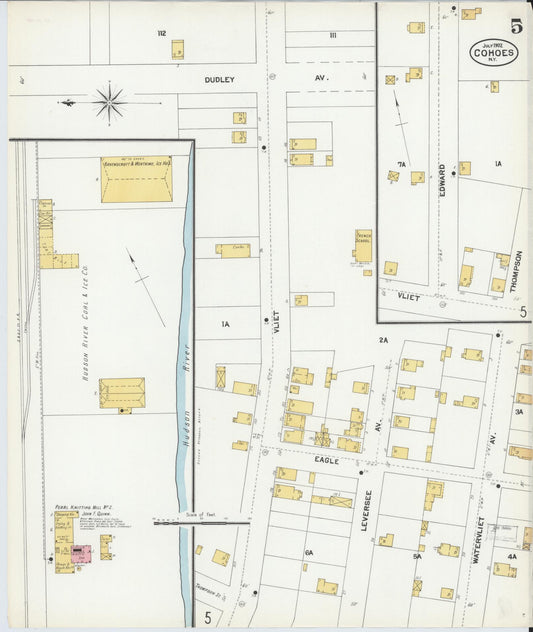 Sanborn Fire Insurance Map from Cohoes, Albany County, New York (1902), Sheet #0005 - Historic Sanborn Fire Insurance Map Print, vintage old map wall art, antique decor, genealogy gift, New York New York map