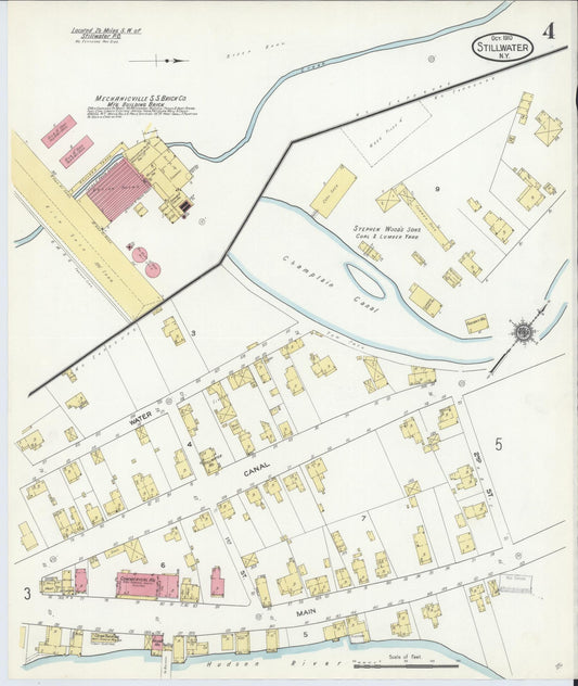 Sanborn Fire Insurance Map from Stillwater, Saratoga County, New York (1910), Sheet #0004 - Historic Sanborn Fire Insurance Map Print, vintage old map wall art, antique decor, genealogy gift, New York New York map