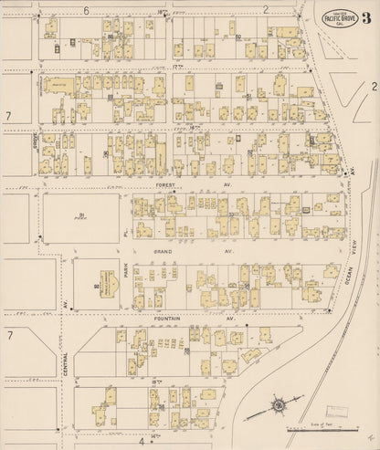 Sanborn Fire Insurance Map from Pacific Grove, Monterey County, California (1914), Sheet #0003 - Complete Map Set gallery image, historic Sanborn map, vintage wall art, California California