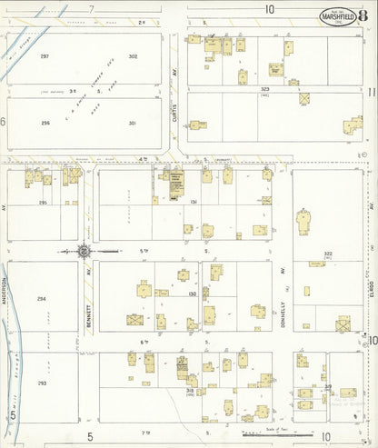 Sanborn Fire Insurance Map from Marshfield, Coos County, Oregon (1911), Sheet #0008 - Complete Map Set gallery image, historic Sanborn map, vintage wall art, Oregon Oregon