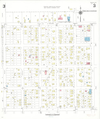 Sanborn Fire Insurance Map from Wamego, Pottawatomie County, Kansas (1941), Sheet #0003 - Complete Map Set gallery image, historic Sanborn map, vintage wall art, Kansas Kansas