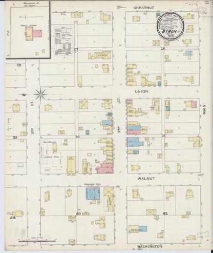 Sanborn Fire Insurance Map from Byron, Ogle County, Illinois (1893), Sheet #0001 - Historic Sanborn Fire Insurance Map Print, vintage old map wall art, antique decor, genealogy gift, Illinois Illinois map