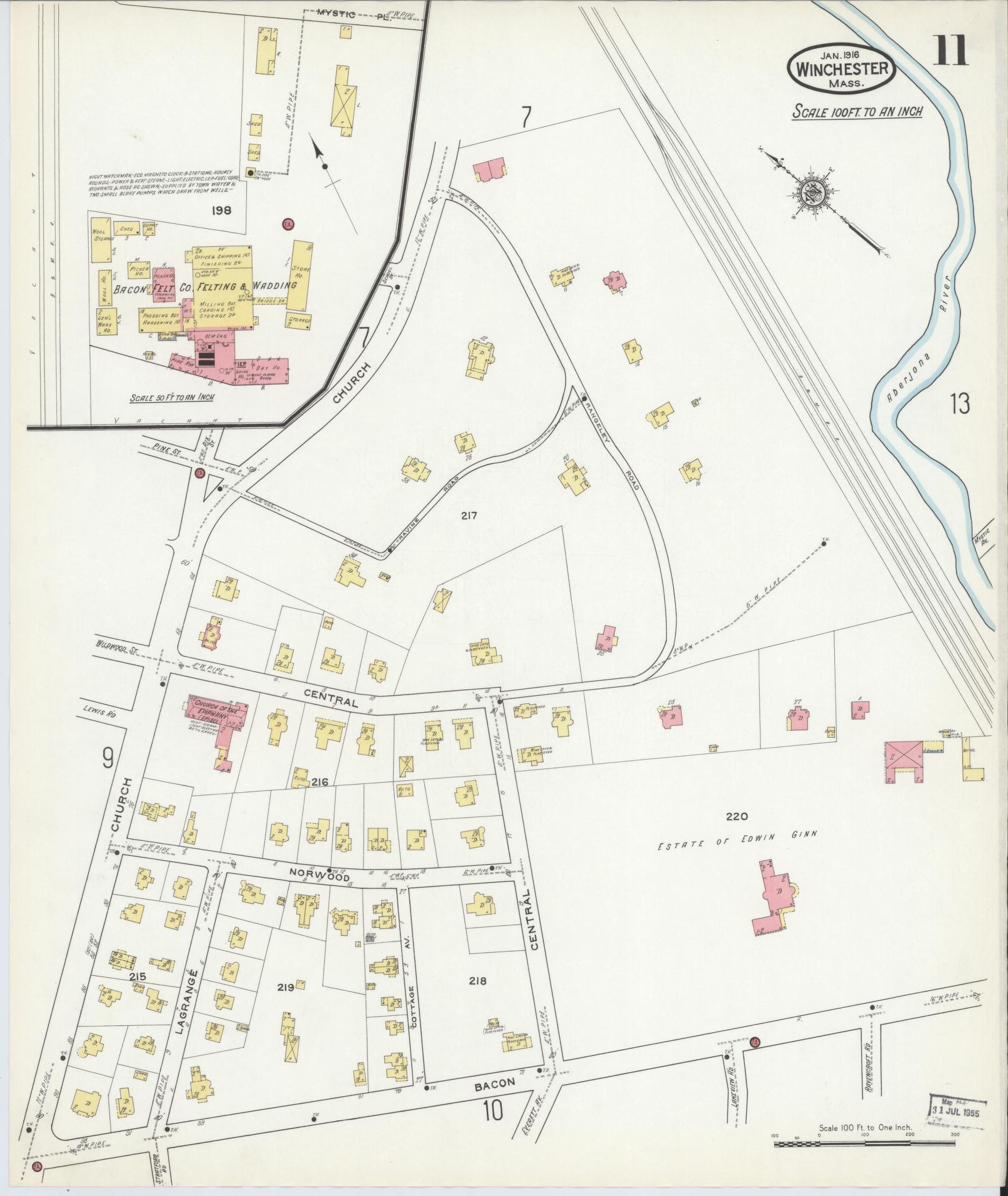 Sanborn Fire Insurance Map from Winchester, Middlesex County, Massachusetts (1916), Sheet #0011 - Complete Map Set gallery image, historic Sanborn map, vintage wall art, Massachusetts Massachusetts
