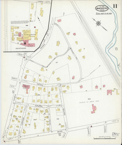 Sanborn Fire Insurance Map from Winchester, Middlesex County, Massachusetts (1916), Sheet #0011 - Complete Map Set gallery image, historic Sanborn map, vintage wall art, Massachusetts Massachusetts