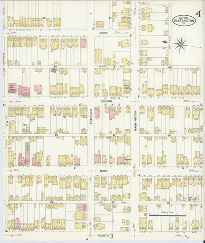Sanborn Fire Insurance Map from Slatington, Lehigh County, Pennsylvania (1908), Sheet #0004 - Historic Sanborn Fire Insurance Map Print, vintage old map wall art, antique decor, genealogy gift, Pennsylvania Pennsylvania map