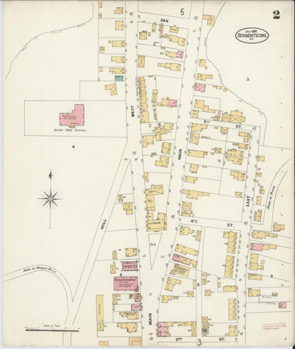 Sanborn Fire Insurance Map from Schaghticoke, Rensselaer County, New York (1902), Sheet #0002 - Historic Sanborn Fire Insurance Map Print, vintage old map wall art, antique decor, genealogy gift, New York New York map
