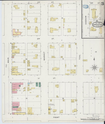 Sanborn Fire Insurance Map from Janesville, Waseca County, Minnesota (1894), Sheet #0003 - Historic Sanborn Fire Insurance Map Print, vintage old map wall art, antique decor, genealogy gift, Minnesota Minnesota map