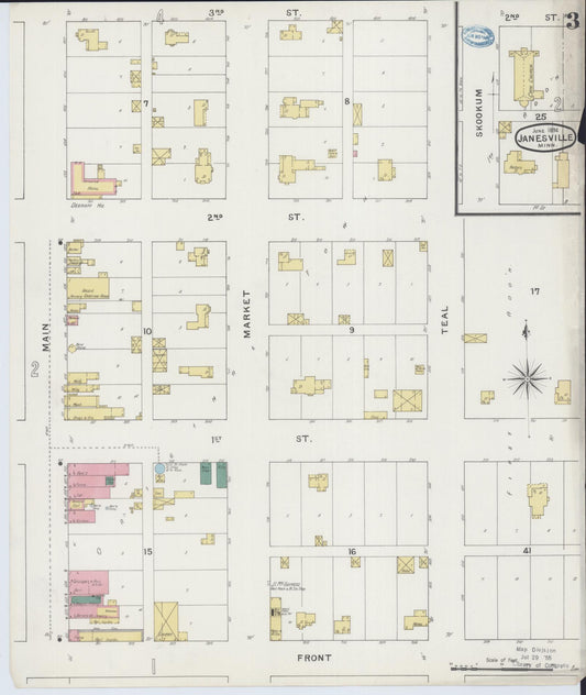 Sanborn Fire Insurance Map from Janesville, Waseca County, Minnesota (1894), Sheet #0003 - Historic Sanborn Fire Insurance Map Print, vintage old map wall art, antique decor, genealogy gift, Minnesota Minnesota map