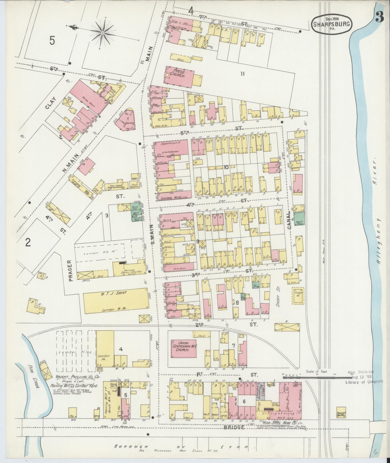Sanborn Fire Insurance Map from Sharpsburg, Allegheny County, Pennsylvania (1896), Sheet #0003 - Complete Map Set gallery image, historic Sanborn map, vintage wall art, Pennsylvania Pennsylvania