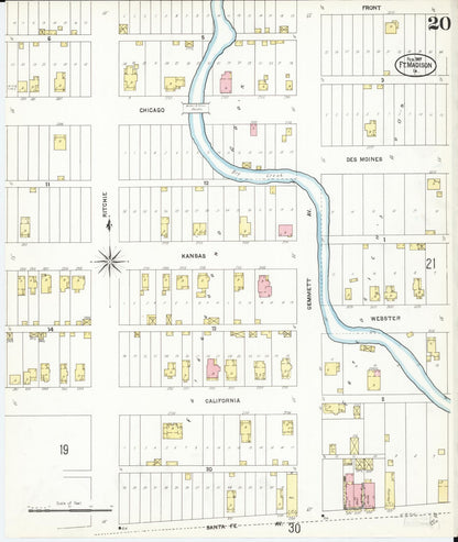 Sanborn Fire Insurance Map from Fort Madison, Lee County, Iowa (1907), Sheet #0020 - Historic Sanborn Fire Insurance Map Print