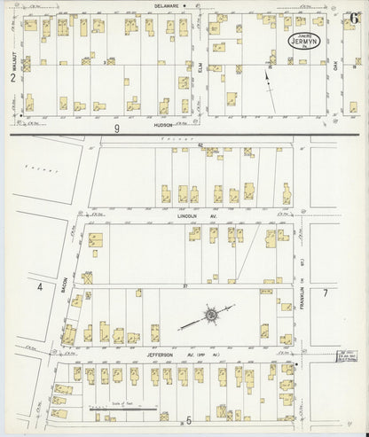 Sanborn Fire Insurance Map from Jermyn, Lackawanna County, Pennsylvania (1912), Sheet #0006 - Complete Map Set gallery image, historic Sanborn map, vintage wall art, Pennsylvania Pennsylvania