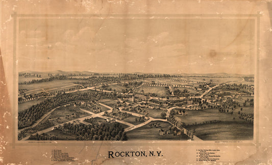 Rockton, N.Y. (1890) – Historic Bird’s-Eye View Panorama Print