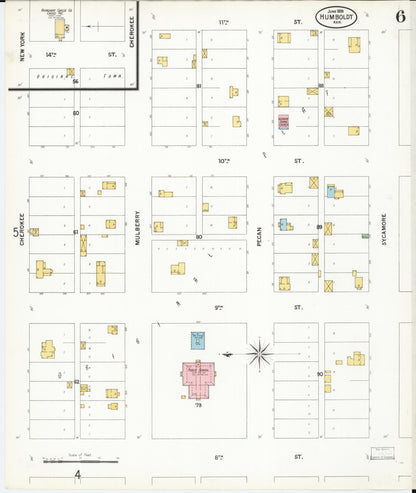 Sanborn Fire Insurance Map from Humboldt, Allen County, Kansas (1899), Sheet #0006 - Complete Map Set gallery image, historic Sanborn map, vintage wall art, Kansas Kansas