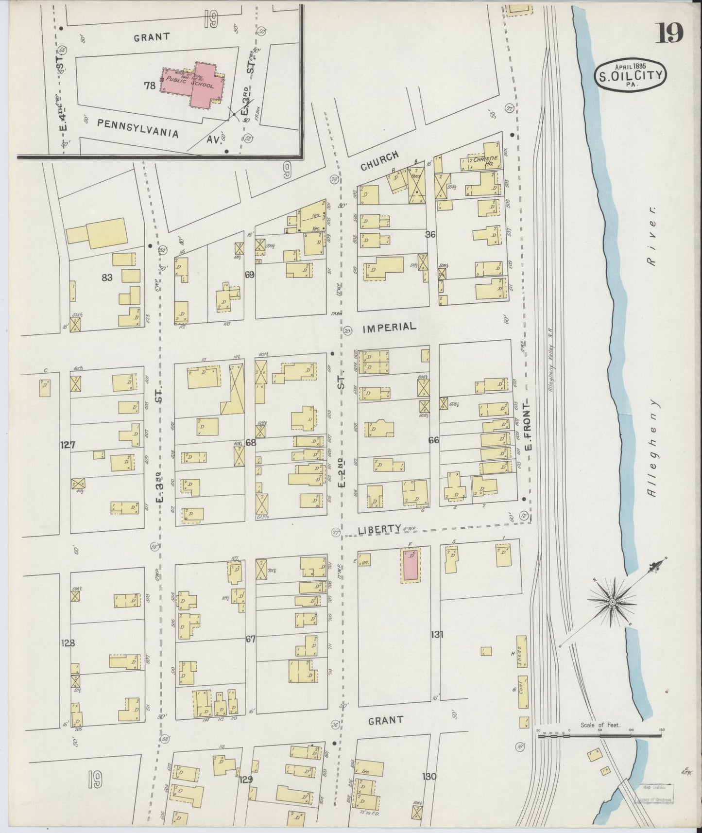 Sanborn Fire Insurance Map from Oil City, Venango County, Pennsylvania (1895), Sheet #0019 - Complete Map Set gallery image, historic Sanborn map, vintage wall art, Pennsylvania Pennsylvania