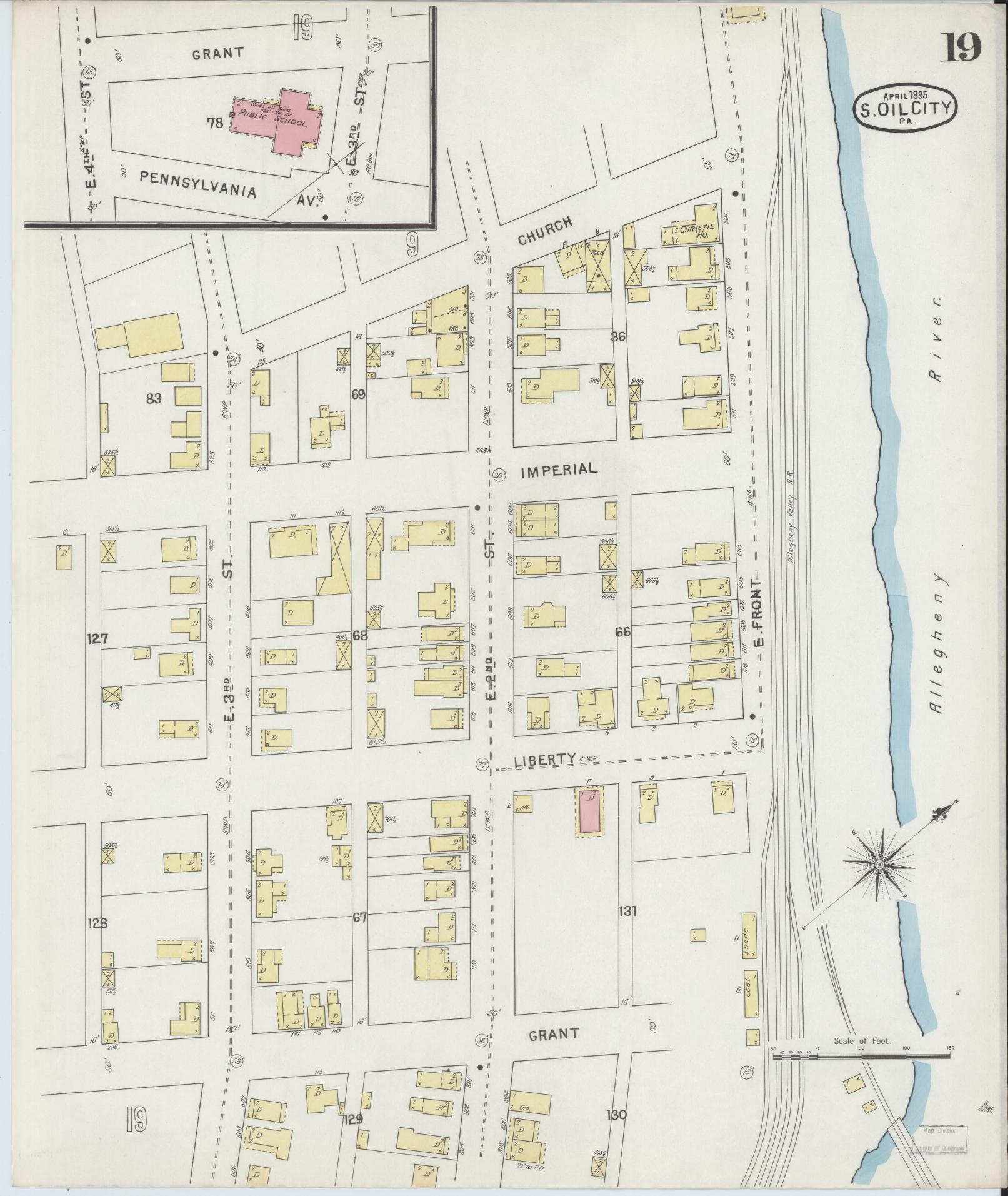 Sanborn Fire Insurance Map from Oil City, Venango County, Pennsylvania (1895), Sheet #0019 - Complete Map Set gallery image, historic Sanborn map, vintage wall art, Pennsylvania Pennsylvania