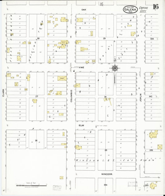 Sanborn Fire Insurance Map from Galena, Cherokee County, Kansas (1918), Sheet #0016 - Historic Sanborn Fire Insurance Map Print, vintage old map wall art, antique decor, genealogy gift, Kansas Kansas map