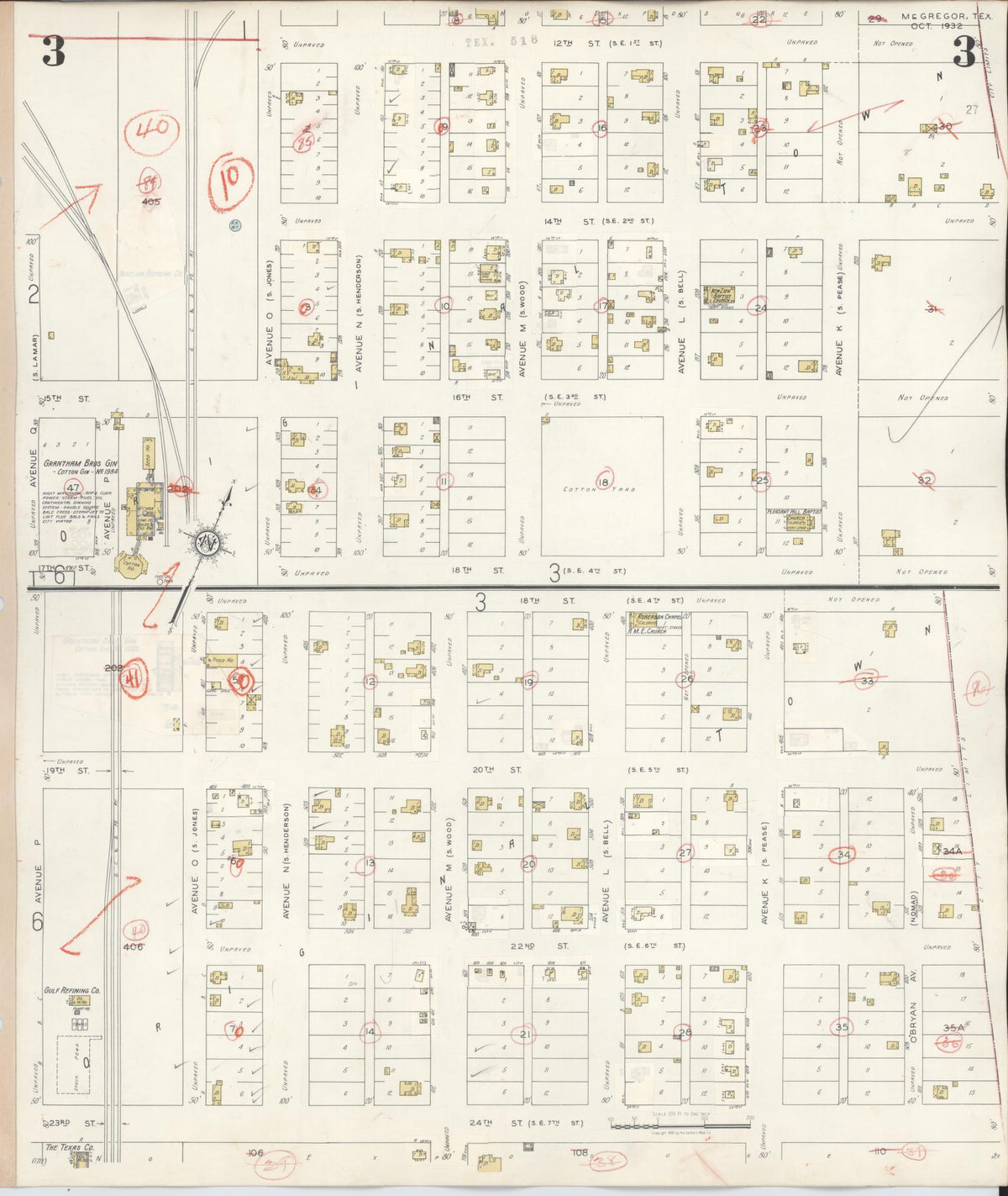 Sanborn Fire Insurance Map from McGregor, McLennan County, Texas (1942), Sheet #0003 - Complete Map Set gallery image, historic Sanborn map, vintage wall art, Texas Texas