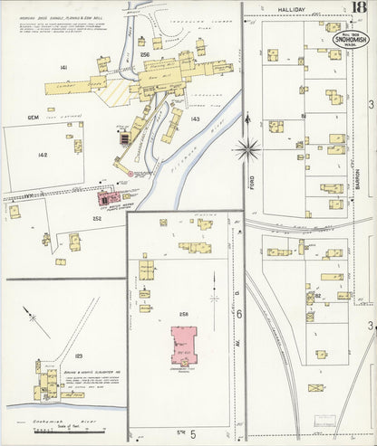 Sanborn Fire Insurance Map from Snohomish, Snohomish County, Washington (1908), Sheet #0018 - Complete Map Set gallery image, historic Sanborn map, vintage wall art, Washington Washington