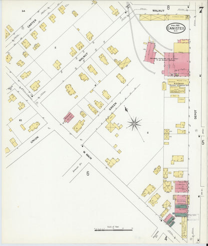 Sanborn Fire Insurance Map from Canisteo, Steuben County, New York (1909), Sheet #0007 - Complete Map Set gallery image, historic Sanborn map, vintage wall art, New York New York