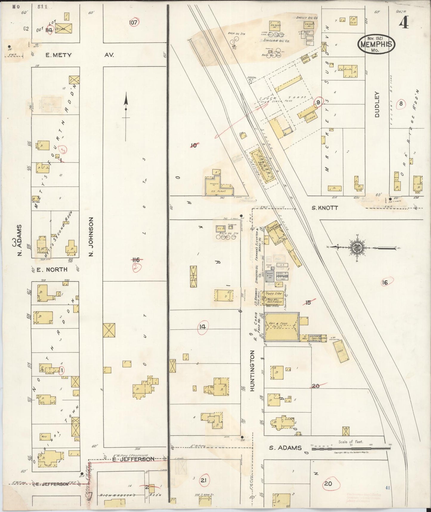 Sanborn Fire Insurance Map from Memphis, Scotland County, Missouri (1936), Sheet #0004 - Complete Map Set gallery image, historic Sanborn map, vintage wall art, Missouri Missouri