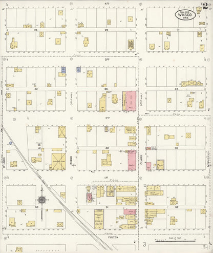 Sanborn Fire Insurance Map from Wasco, Sherman County, Oregon (1910), Sheet #0002 - Complete Map Set gallery image, historic Sanborn map, vintage wall art, Oregon Oregon