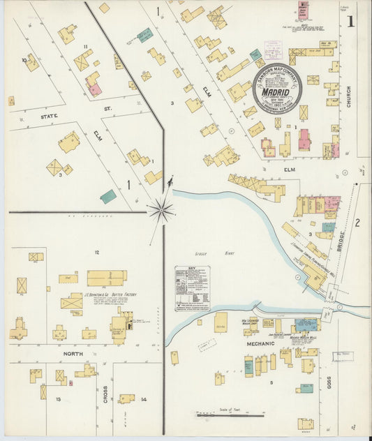 Sanborn Fire Insurance Map from Madrid, St. Lawrence County, New York. (1905) – Historic Sanborn Fire Insurance Map Print