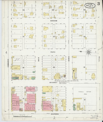 Sanborn Fire Insurance Map from Mexia, Limestone County, Texas (1896), Sheet #0003 - Complete Map Set gallery image, historic Sanborn map, vintage wall art, Texas Texas