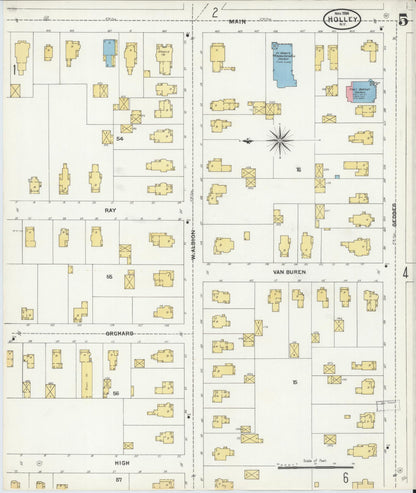 Sanborn Fire Insurance Map from Holley, Orleans County, New York (1904), Sheet #0005 - Historic Sanborn Fire Insurance Map Print, vintage old map wall art, antique decor, genealogy gift, New York New York map