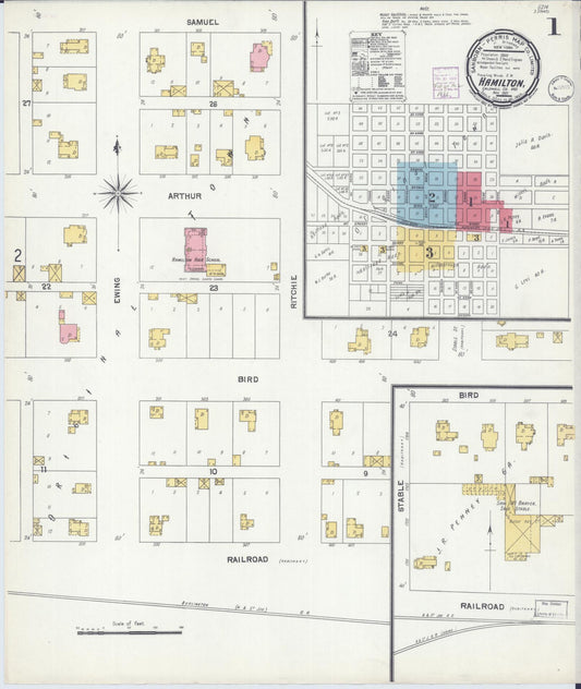 Sanborn Fire Insurance Map from Hamilton, Caldwell County, Missouri. (1901) – Historic Sanborn Fire Insurance Map Print