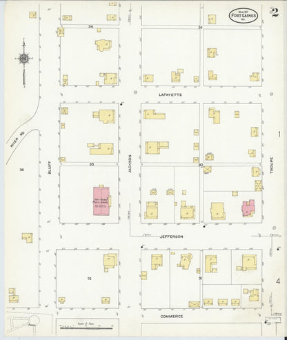 Sanborn Fire Insurance Map from Fort Gaines, Clay County, Georgia (1911), Sheet #0002 - Complete Map Set gallery image, historic Sanborn map, vintage wall art, Georgia Georgia