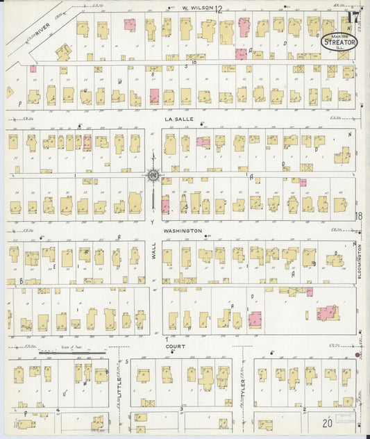 Sanborn Fire Insurance Map from Streator, La Salle County, Illinois (1916), Sheet #0017 - Historic Sanborn Fire Insurance Map Print, vintage old map wall art, antique decor, genealogy gift, Illinois Illinois map