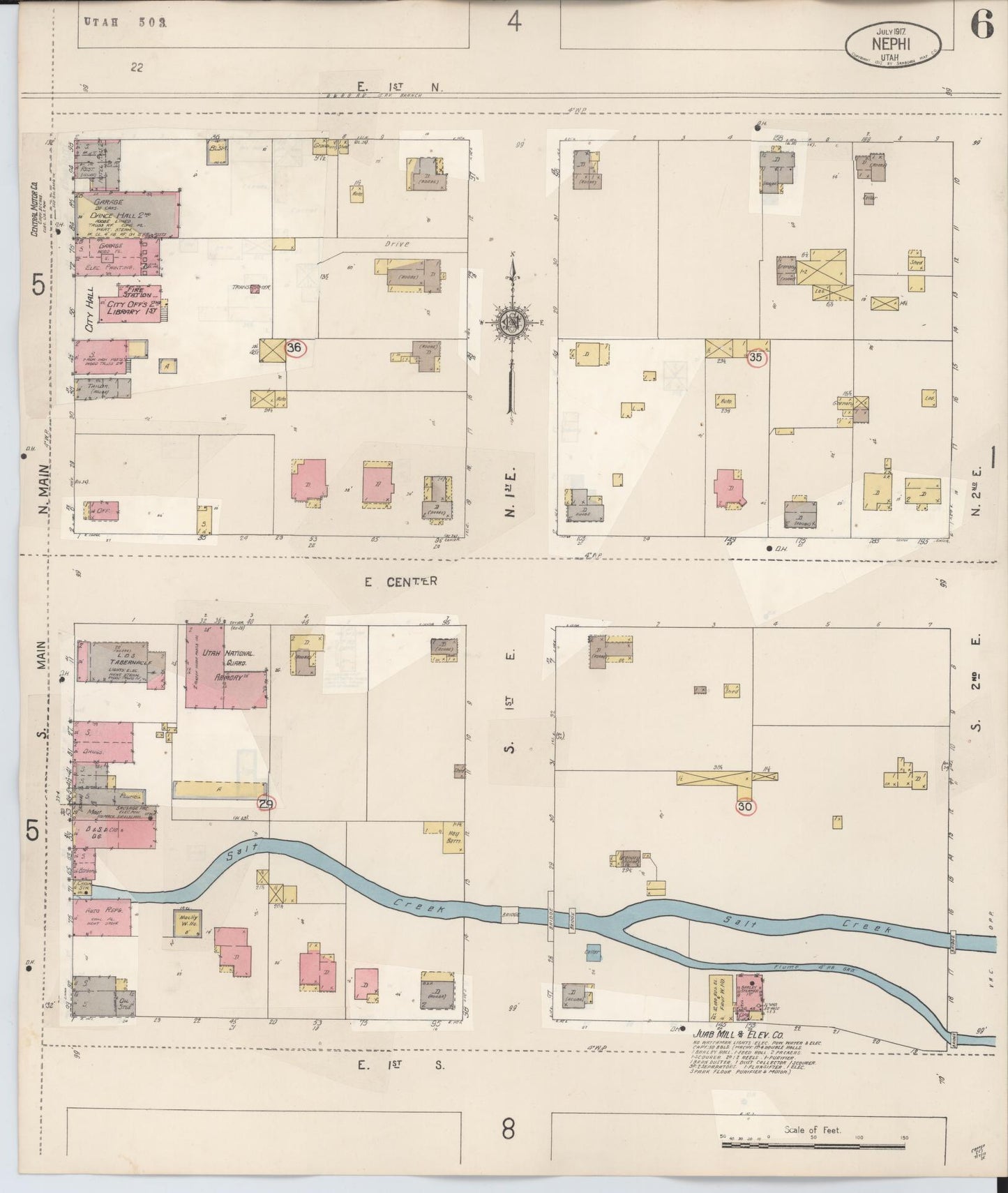 Sanborn Fire Insurance Map from Nephi, Juab County, Utah (1931), Sheet #0006 - Complete Map Set gallery image, historic Sanborn map, vintage wall art, Utah Utah
